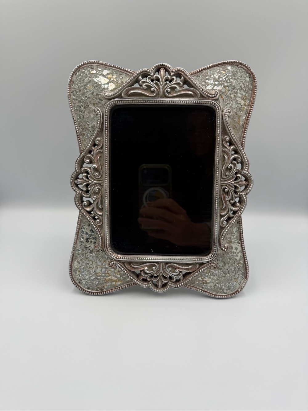 Ornate Silver Photo Frame Victorian Gothic Antique Style